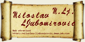 Miloslav LJubomirović vizit kartica